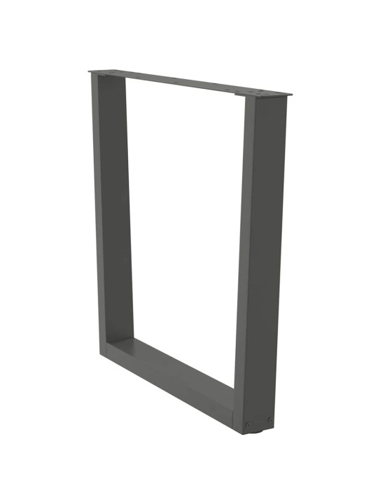 Nohy k jídelnímu stolu ve tvaru v, 3 ks, antracitové, 80 x (72-73,3) cm, ocel