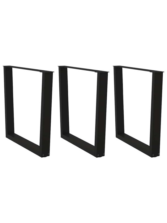 Nohy k jídelnímu stolu ve tvaru v, 3 ks, černé, 90 x (72-73,3) cm, ocel