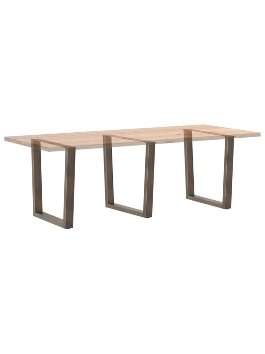 Nohy k jídelnímu stolu ve tvaru v, 3 ks, přírodní ocel, 90 x (72-73,3) cm, ocel