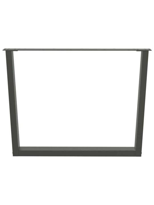 Nohy k jídelnímu stolu ve tvaru v, 3 ks, antracitové, 100 x (72-73,3) cm, ocel