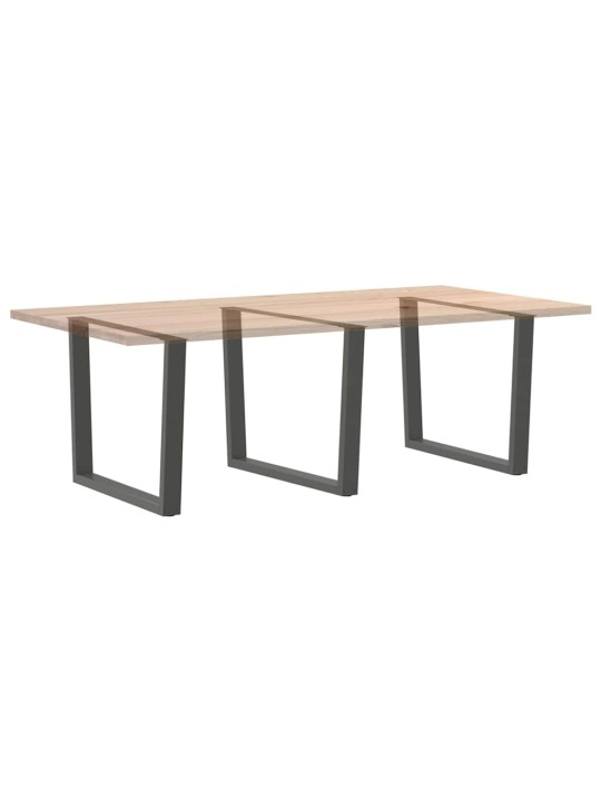 Nohy k jídelnímu stolu ve tvaru v, 3 ks, antracitové, 100 x (72-73,3) cm, ocel