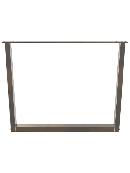 Nohy k jídelnímu stolu ve tvaru v, 3 ks, přírodní ocel, 100 x (72-73,3) cm, ocel