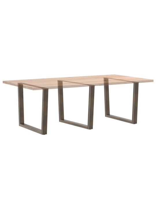 Nohy k jídelnímu stolu ve tvaru v, 3 ks, přírodní ocel, 100 x (72-73,3) cm, ocel