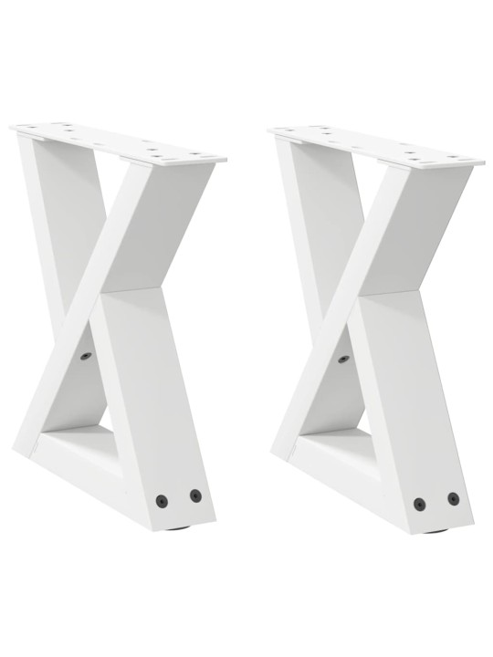 Nohy konferenčního stolku 2 ks bílé 30 x (30-31,3) cm ocelové
