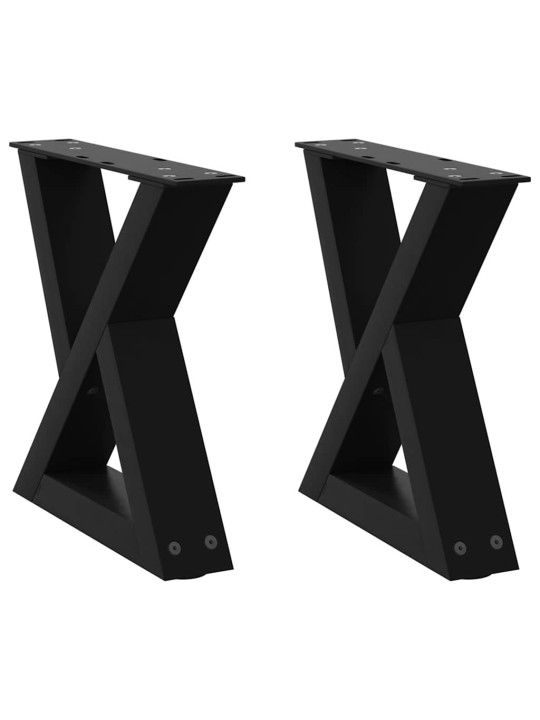 Nohy konferenčního stolku 2 ks černé 40 x (30-31,3) cm ocelové