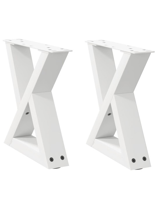 Nohy konferenčního stolku 2 ks bílé 40 x (30-31,3) cm ocelové
