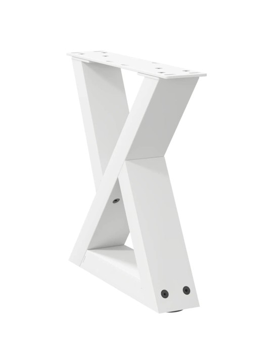Nohy konferenčního stolku 2 ks bílé 40 x (30-31,3) cm ocelové