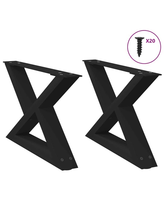 Nohy konferenčního stolku 2 ks černé 60 x (30-31,3) cm ocelové