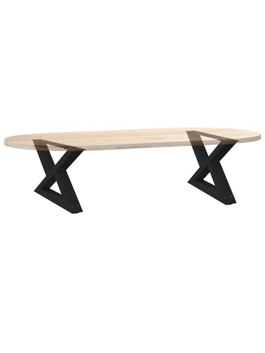 Nohy konferenčního stolku 2 ks černé 60 x (30-31,3) cm ocelové