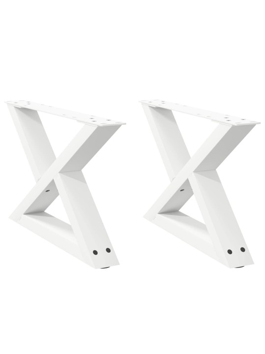Nohy konferenčního stolku 2 ks bílé 60 x (30-31,3) cm ocelové