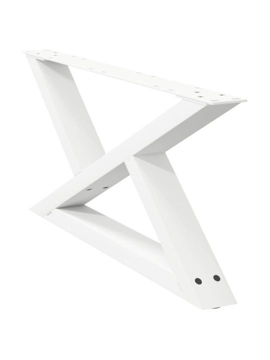Nohy konferenčního stolku 2 ks bílé 70 x (30-31,3) cm ocelové