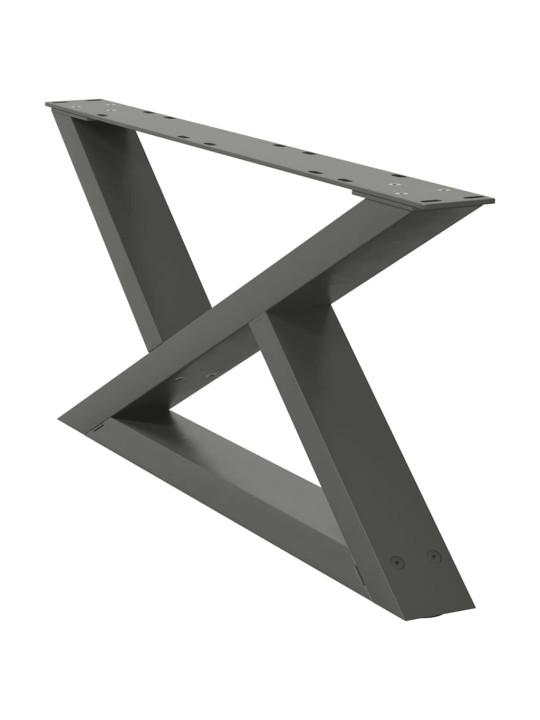Nohy konferenčního stolku 2 ks antracitové 70 x (30-31,3) cm ocelové