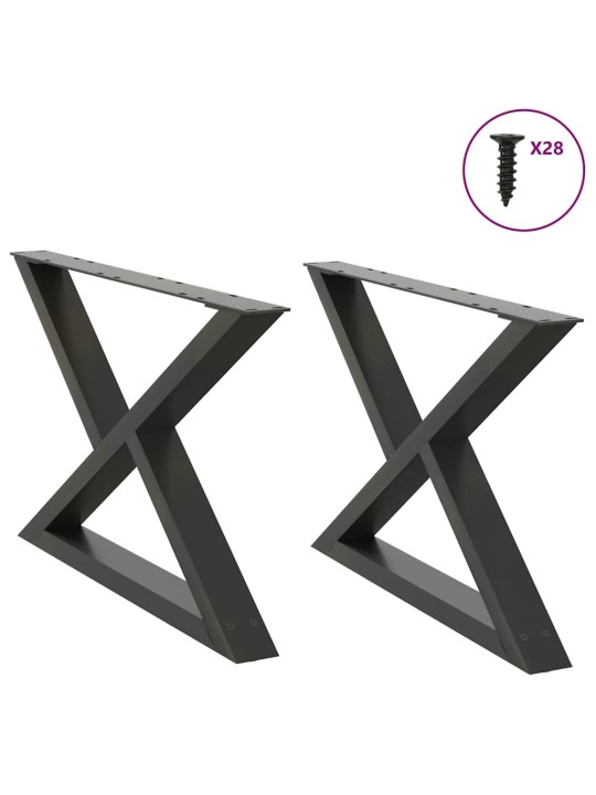 Nohy konferenčního stolku 2 ks antracitové 70 x (42-43,3) cm ocelové
