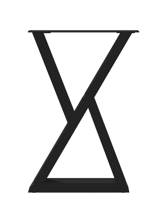 Nohy k jídelnímu stolu 2 ks černé 50 x (72-73,3) cm ocelové