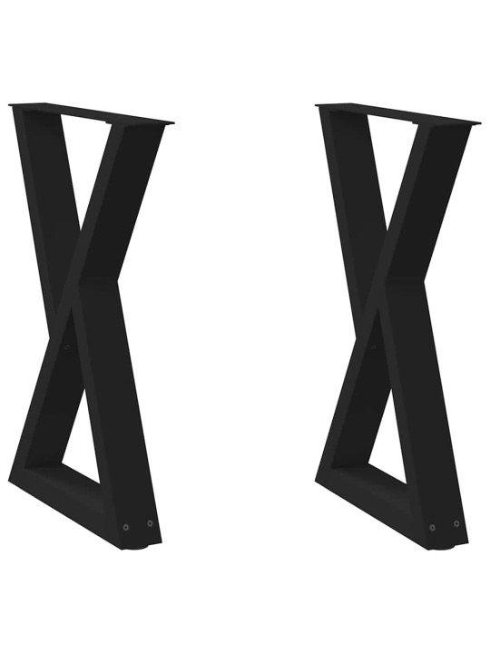 Nohy k jídelnímu stolu 2 ks černé 60 x (72-73,3) cm ocelové