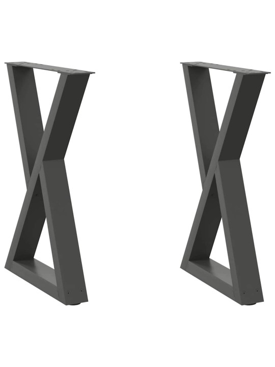 Nohy k jídelnímu stolu 2 ks antracitové 60 x (72-73,3) cm ocelové