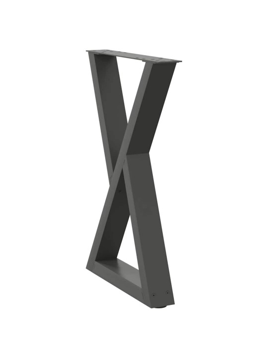 Nohy k jídelnímu stolu 2 ks antracitové 60 x (72-73,3) cm ocelové
