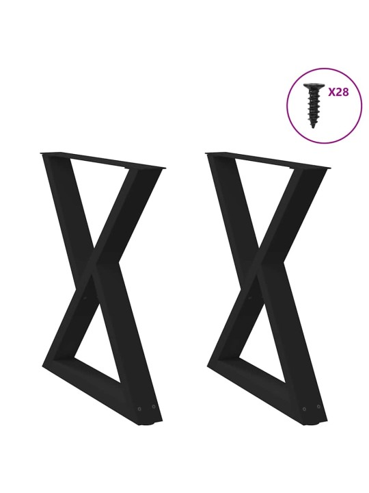 Nohy k jídelnímu stolu 2 ks černé 70 x (72-73,3) cm ocelové