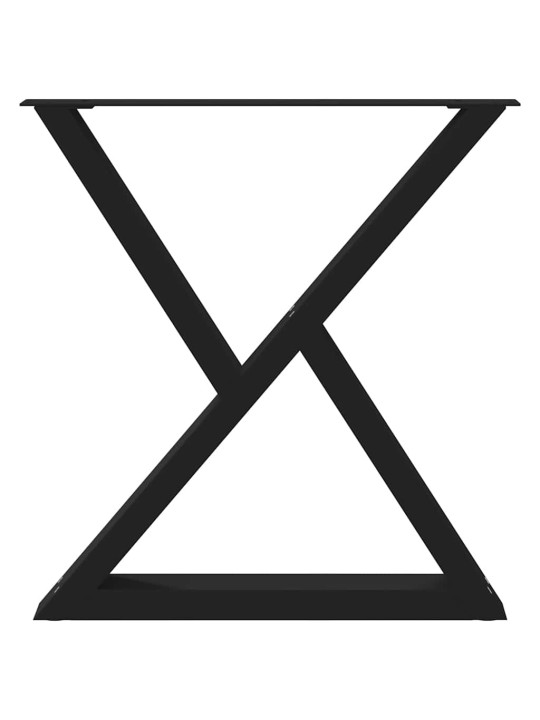 Nohy k jídelnímu stolu 2 ks černé 70 x (72-73,3) cm ocelové