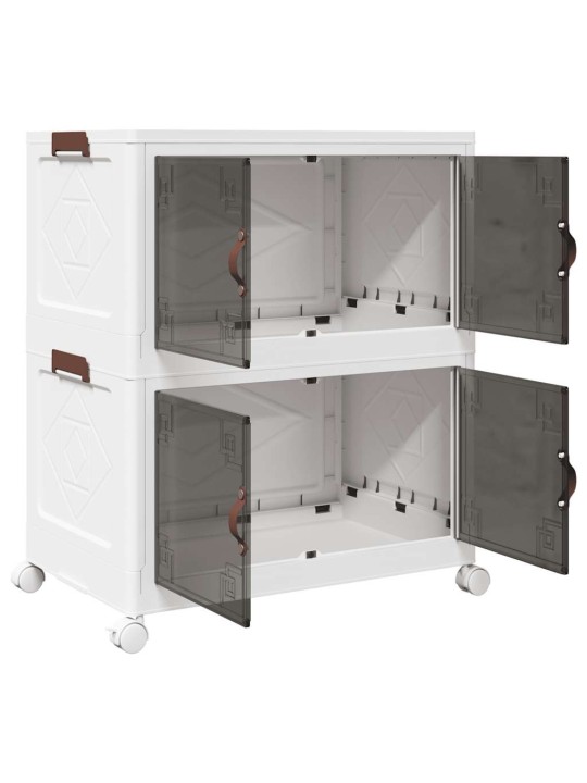 Stohovatelný úložný box na kolečkách 2-patrový 75 l 64x40x76 cm
