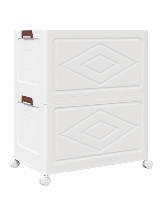 Stohovatelný úložný box na kolečkách 2-patrový 75 l 64x40x76 cm