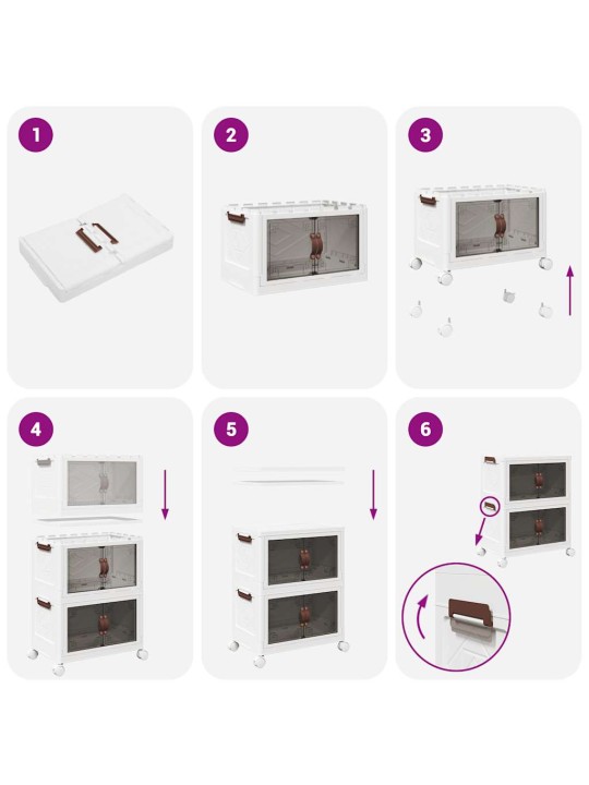 Stohovatelný úložný box na kolečkách 2-patrový 75 l 64x40x76 cm