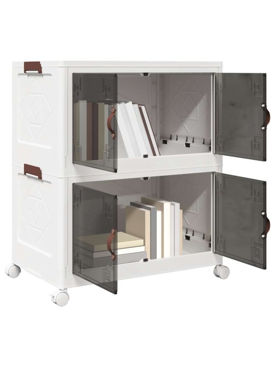 Stohovatelný úložný box na kolečkách 2-patrový 75 l 64x40x76 cm