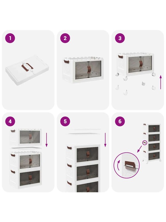 Stohovatelný úložný box na kolečkách 4-patrový 28 l