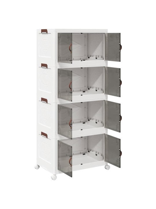 Stohovatelný úložný box na kolečkách 4-patrový 75 l