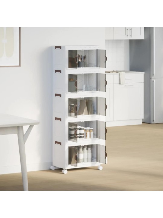 Stohovatelný úložný box na kolečkách 5-patrový 28 l