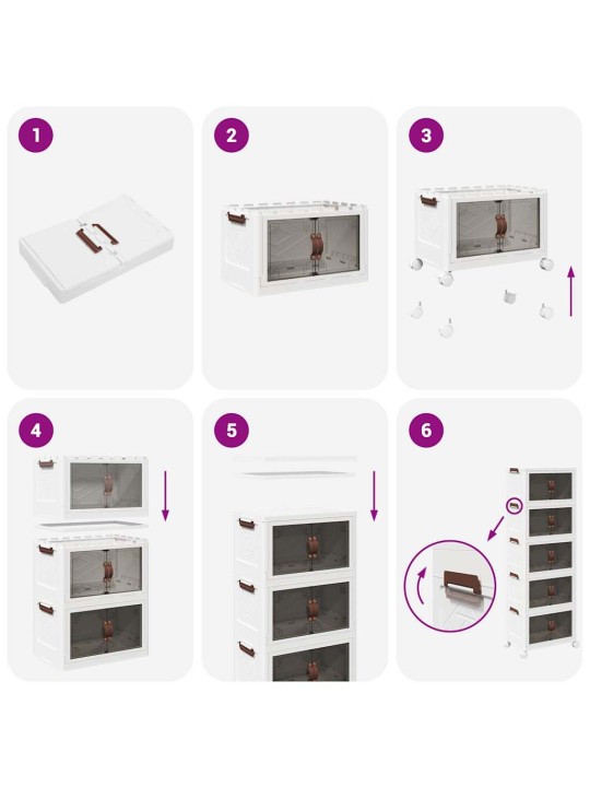 Stohovatelný úložný box na kolečkách 5-patrový 28 l