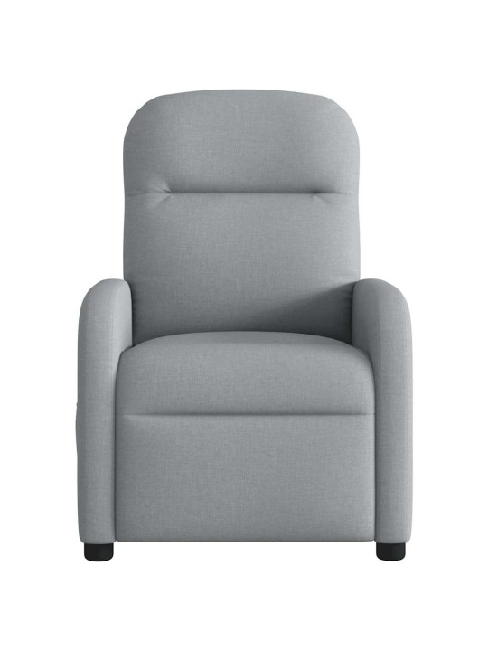 Elektrické polohovací křeslo světle šedé textil