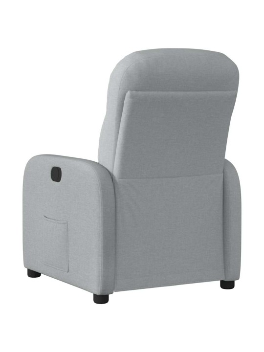 Elektrické polohovací křeslo světle šedé textil