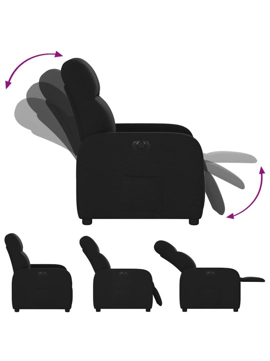 Elektrické polohovací křeslo černé textil