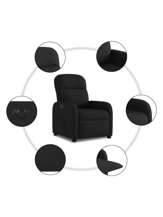 Elektrické polohovací křeslo černé textil