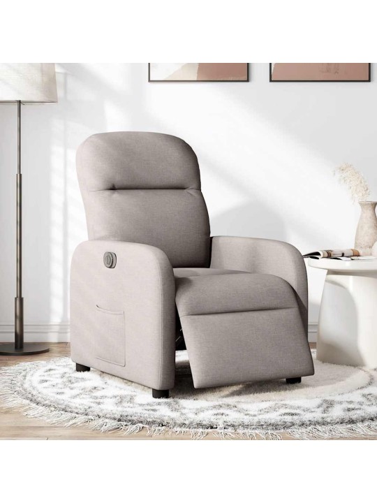 Elektrické polohovací křeslo taupe textil