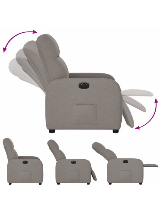 Elektrické polohovací křeslo taupe textil