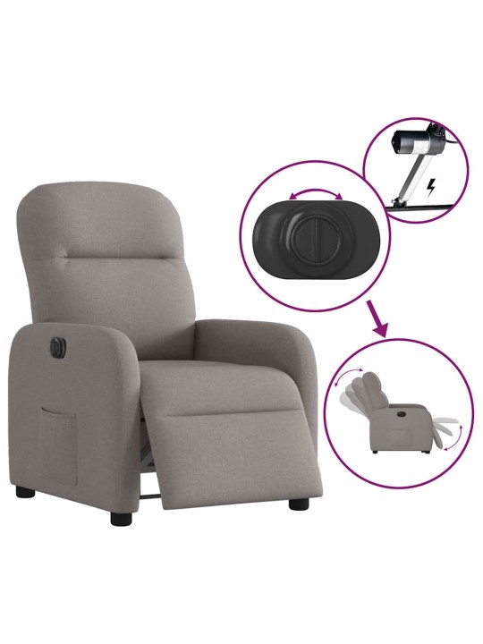 Elektrické polohovací křeslo taupe textil