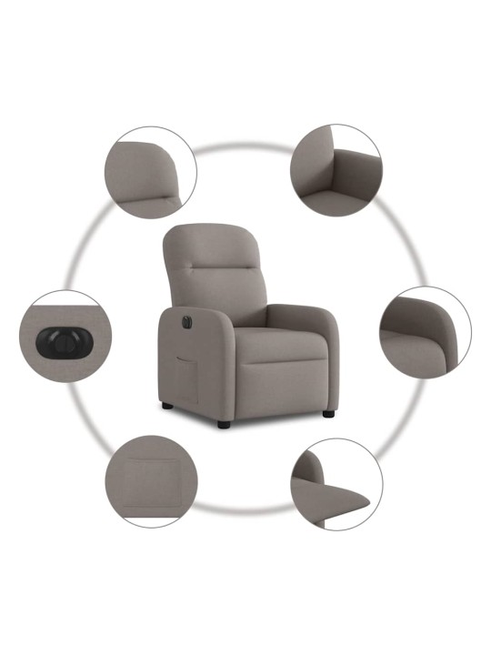 Elektrické polohovací křeslo taupe textil