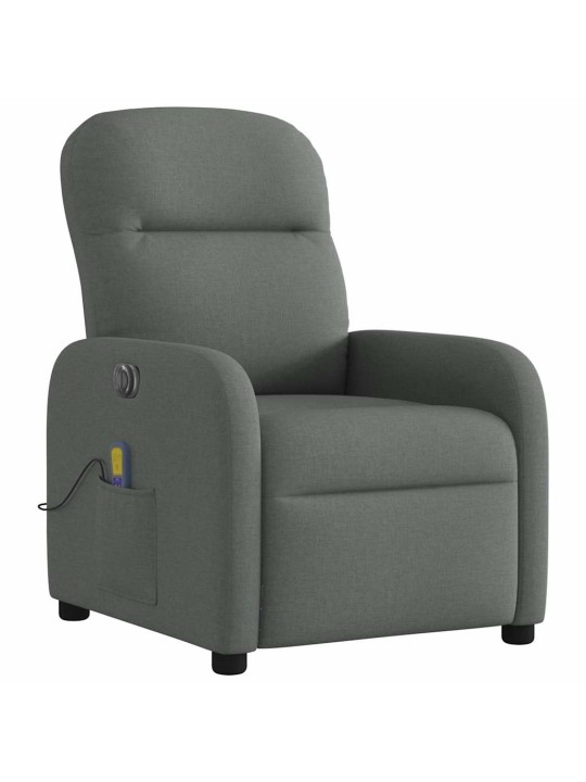Elektrické masážní polohovací křeslo tmavě šedé textil