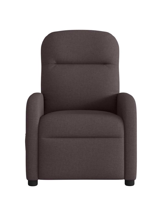 Elektrické masážní polohovací křeslo tmavě hnědé textil