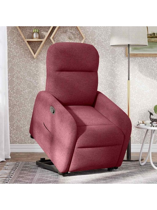 Zvedací polohovací křeslo vínové textil