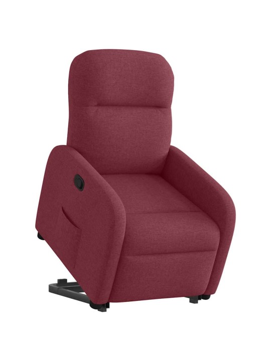 Zvedací polohovací křeslo vínové textil