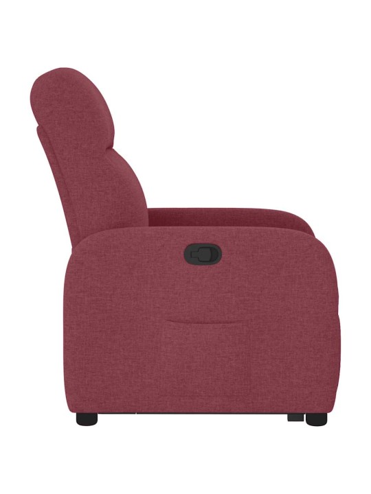 Zvedací polohovací křeslo vínové textil