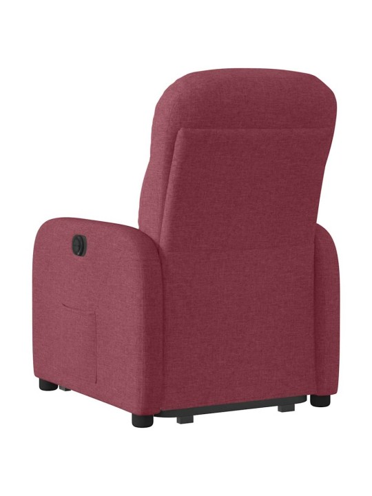 Zvedací polohovací křeslo vínové textil