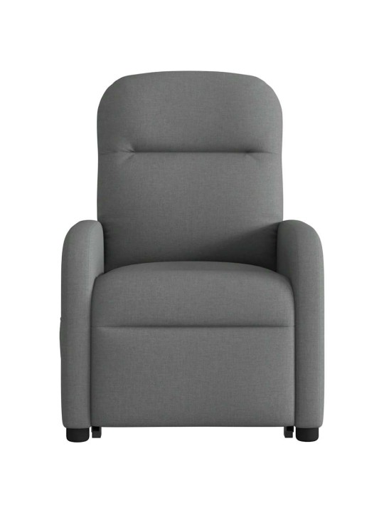 Zvedací masážní polohovací křeslo tmavě šedé textil