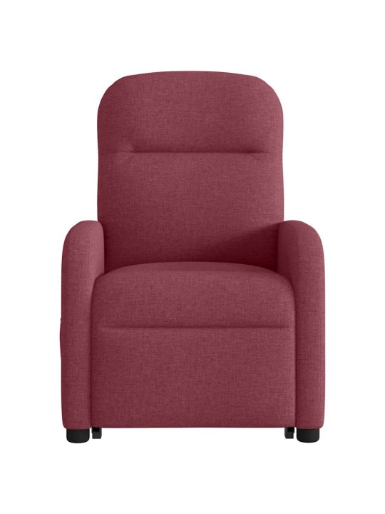 Elektrické zvedací polohovací křeslo vínové textil