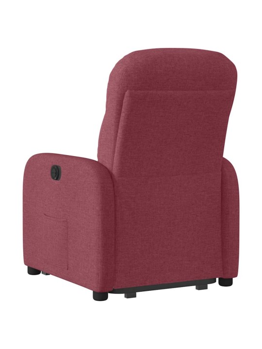 Elektrické zvedací polohovací křeslo vínové textil