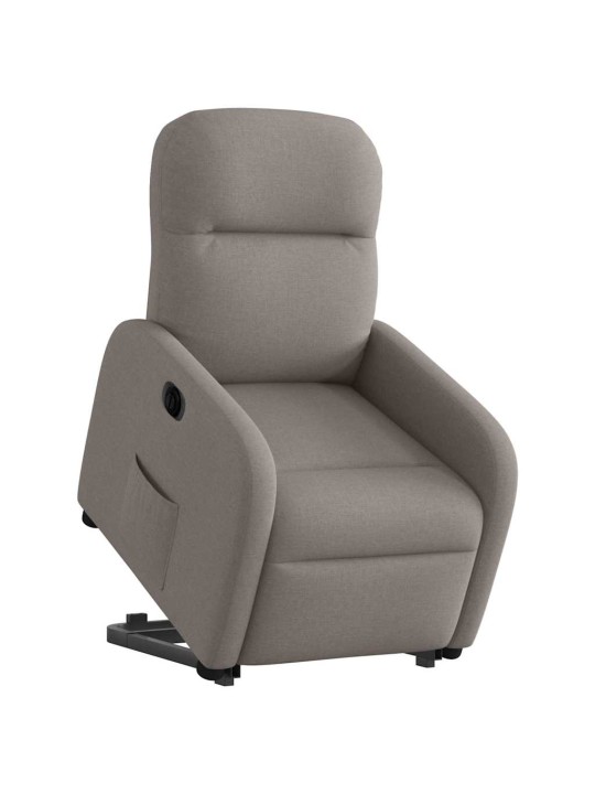 Elektrické zvedací polohovací křeslo taupe textil