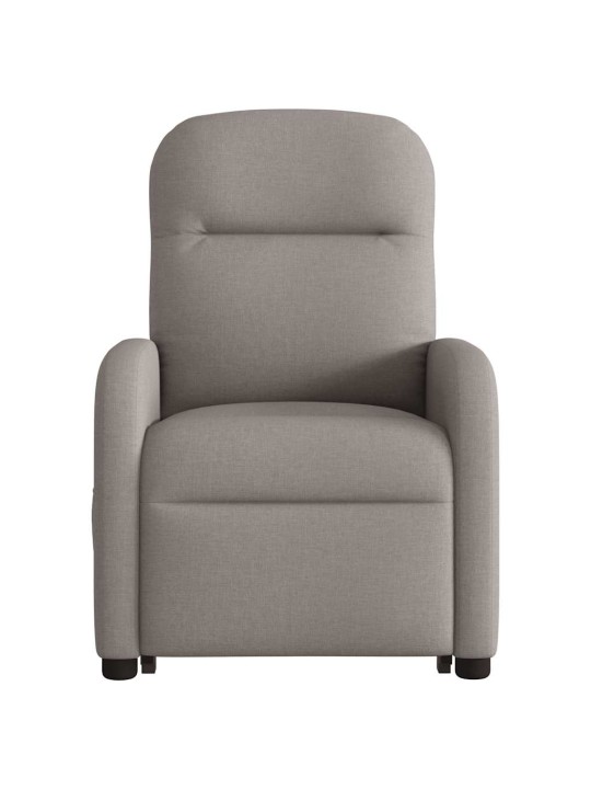 Elektrické zvedací polohovací křeslo taupe textil